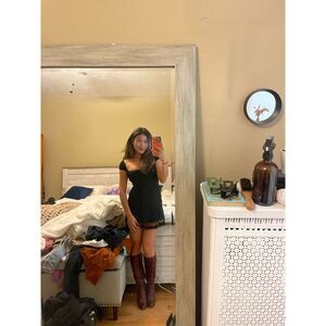 Urban Outfitters Kimchi Blue Ana Check Cap Sleeve Mesh Mini Dress XS